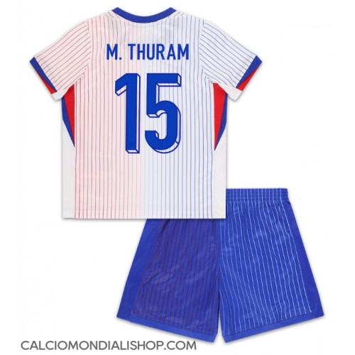 Maglie da calcio Francia Marcus Thuram #15 Seconda Maglia Bambino Europei 2024 Manica Corta (+ Pantaloni corti)